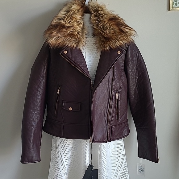 Marc New York Andrew MarcBeverly Faux Leather Jacket withFaux Fur Trim - Picture 4 of 7